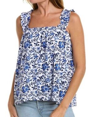 Jude Connally Tara Top Blue Floral Print NEW